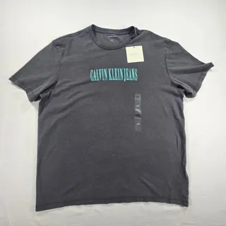 Photo of Calvin Klein Jeans Men’s Logo T-Shirt Short Sleeve Gray NWT Large
