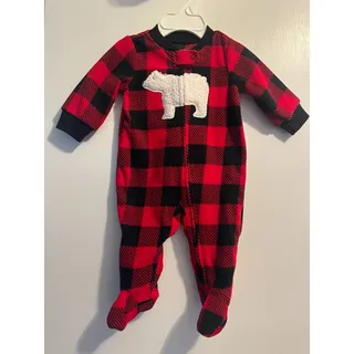 Photo of Carter’s Baby Christmas Polar Bear Plaid Footed Zip Sleeper 3M