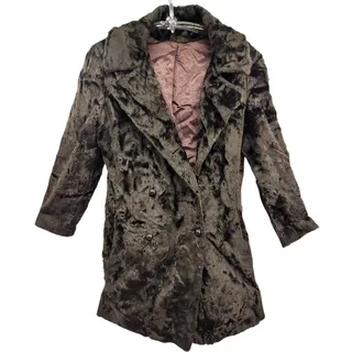 Photo of Saks Fifth Avenue Vintage Brown Plush Faux Fur Coat Medium