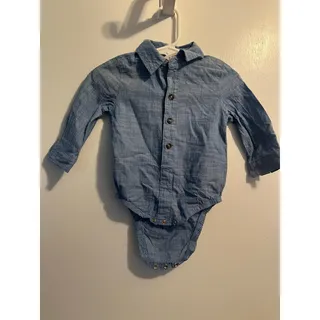 Photo of Cat & Jack Baby Boys 6-9M Chambray Denim Button-Up Long Sleeve Bodysuit