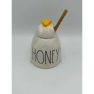 Photo of Rae Dunn by Magenta, Honeypot with Lid & Wooden Honey stick Bee Collection