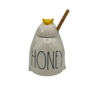Photo of Rae Dunn by Magenta, Honeypot with Lid & Wooden Honey stick Bee Collection