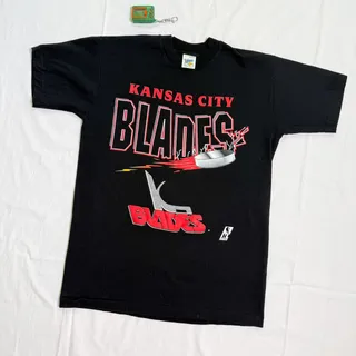 Photo of Vintage 90's Kansas City Blades Hockey T-Shirt - L