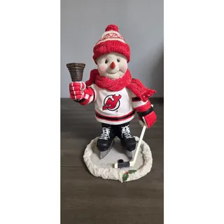 Photo of NHL New Jersey Devils Snowman Hockey Figurine Christmas Ornament