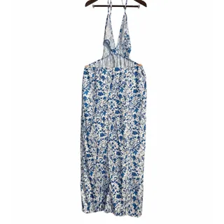 Photo of SHEIN Blue White Floral Wrap Swim Cover-Up Dress Large