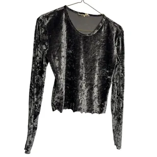 Photo of VINTAGE VICTORIA SECRET Velvet Grey Long Sleeve Sz Sm Y2K Top!