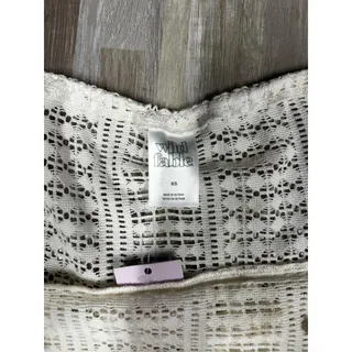 Photo of Wild Fable Tank Top Juniors XS White Crochet Off Shoulder Cropped Summer
