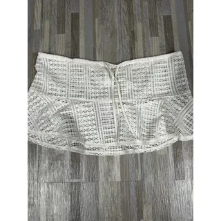 Photo of Wild Fable Tank Top Juniors XS White Crochet Off Shoulder Cropped Summer