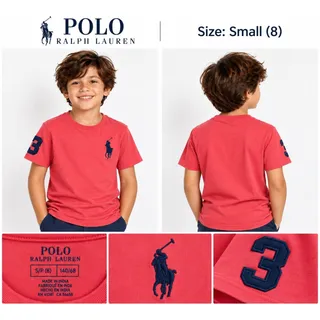 Photo of Polo Ralph Lauren Boys Big Pony T-Shirt – Coral Red – Size Small (8)