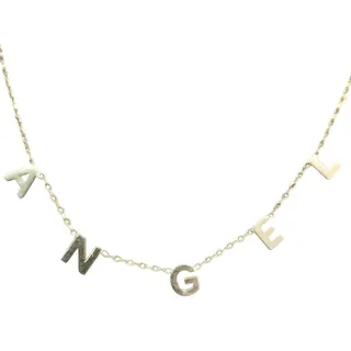 Photo of 925 Sterling Silver Gold -Tone "ANGEL" Letter Charm Necklace 16"