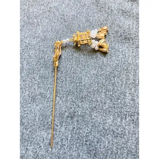 Photo of Pagoda Lantern Hair Stick Women OS Gold Excellent Dangle Pearl Tassel Hanfu