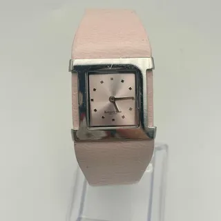 Photo of Kenneth Cole New York Silver-tone Pink Leather Strap Women’s Watch Working