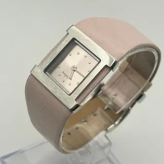 Photo of Kenneth Cole New York Silver-tone Pink Leather Strap Women’s Watch Working
