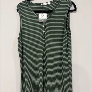 Photo of Michelle Mae Green Striped Women's Top - 1X