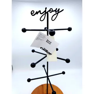 Photo of Set of 2 The Cellar Pretzel Donut Stands Steel And Acacia Wood 16.3 Inches Tall