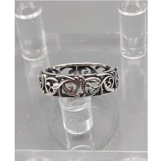 Photo of 925 Sterling Silver Openwork Scroll Floral Ring Vine Band Women's Size 6-9 