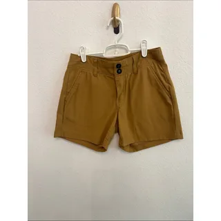 Photo of Prana Double-Button Mid-Rise Shorts Mustard gorpcore camping hiking women size 4
