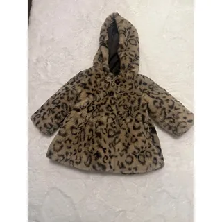 Photo of First Impressions Baby 6-9M Leopard Faux Fur Coat Hooded Glam Luxe Animal Print