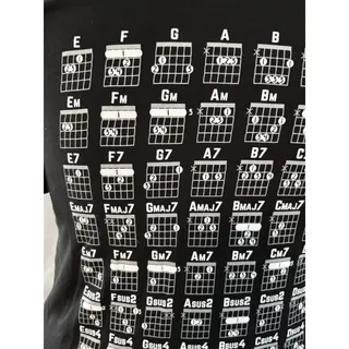 Photo of Guitar Chords T-shirt Men's Guitarist Musician Graphic Tee Shirt Sz L Tultex