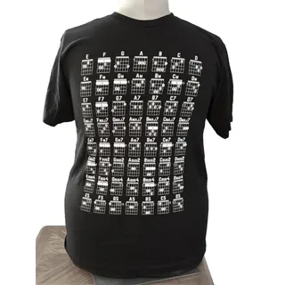 Photo of Guitar Chords T-shirt Men's Guitarist Musician Graphic Tee Shirt Sz L Tultex