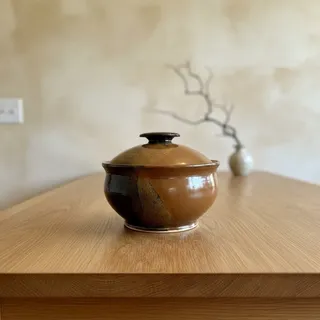 Photo of Cady Clay Works Seagrove NC Lidded Bowl-Studio Art Pottery-Covered-Handmade