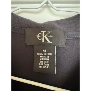 Photo of Calvin Klein CK Mens Polo Shirt M Black 100% Cotton Golf Short Sleeve Logo