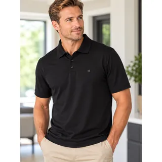 Photo of Calvin Klein CK Mens Polo Shirt M Black 100% Cotton Golf Short Sleeve Logo