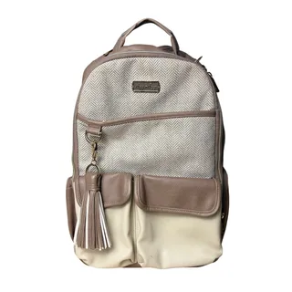 Photo of Itzy Ritzy Boss Diaper Bag Backpack Vanilla Latte Large Taupe Cream Tan