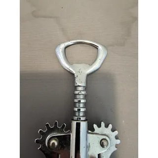 Photo of Franmara Silver Corkscrew Wine Bottle Opener w/Fins - Push Down - Used - Italy