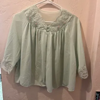 Photo of Vintage Shadowline Women’s Size M Embroidered Bed Jacket