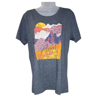 Photo of Ariat LG NWT Mountain Patchwork Printed Relaxed Fit Charcoal Gray Western Tee