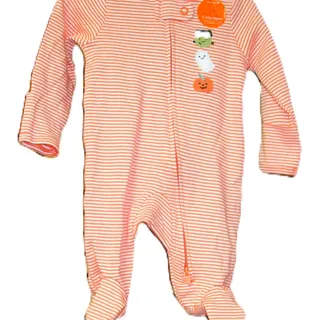 Photo of Carter's Just One You Newborn Halloween Icons Footed Sleeper Orange Stripe 