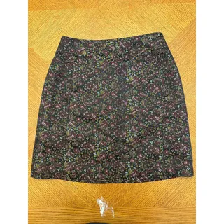 Photo of LOFT Size 2 Dark Floral Skirt Black Pink Ditsy Print Pencil Preppy