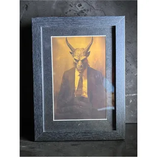 Photo of Horned Demon Gentleman Gothic Framed Wall Art 5x7