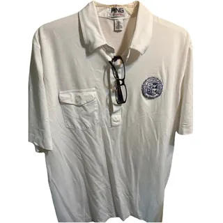 Photo of Karsten Ping vintage golf shirt Mens Large Cotton Polyester Polo Made In USA