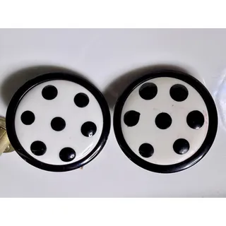 Photo of Vintage 1980s Polka Dot Bracelet & Clip-On Earring Set