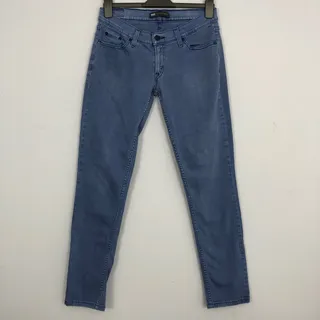 Photo of Levis 524 Too Superlow Blue Jeans Womens 9M Med Wash Stretch Denim Low Rise Y2K