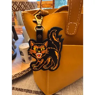 Photo of Portland Leather Cat Bag Charm Salem Purse Charm NEW!