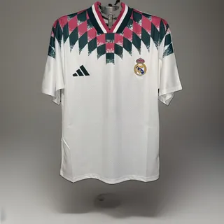 Photo of Adidas Real Madrid Stadium Jersey White Green Burgundy KG2960 SZ Med