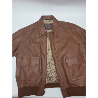 Photo of Vintage EXCELLED A-2 Flight Jacket XL Genuine Brown Leather Bomber Jacket