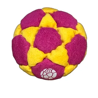 Photo of 🔥Haniabag Odyssey 32 Panel Footbag Hacky Sack PINK/YELLOW BNWT🔥