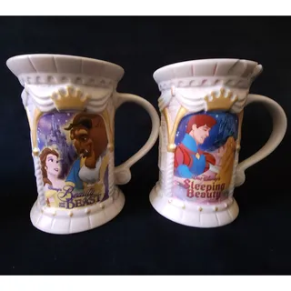 Photo of Vintage Disney Store Exclusive Ceramic Coffee Mug Cup Set of 6 12 oz Rare