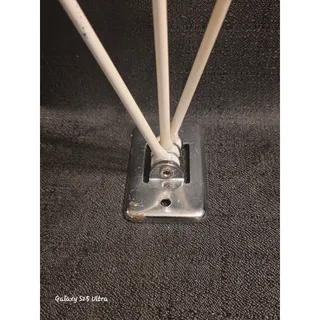 Photo of Vintage 3 Arm Swing Towel Drying Rack White Coated Metal Wall Mount Retro 