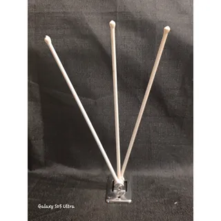 Photo of Vintage 3 Arm Swing Towel Drying Rack White Coated Metal Wall Mount Retro 