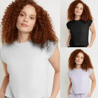 Photo of Lot of 3 New Hanes Womens XS Ringspun Cotton Jersey Cap Sleeve Muscle Tees