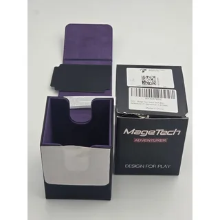 Photo of MageTech Commander Deck Box Eclipse Black/Purple Dice Tray 100 Cards Open Box