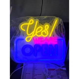 Photo of Yes We Are Open LED Neon Sign 14x12 Business Window USB Light