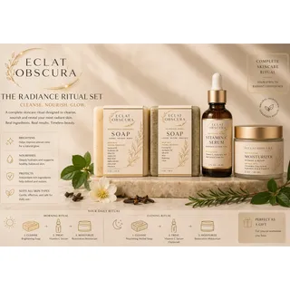 Photo of ECLAT OBSCURA Radiance Ritual Set, 2 Soaps, Moisturizer, Vitamin C Serum