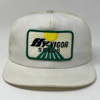 Photo of Vintage Hy-Vigor Seeds Trucker Hat Baseball Cap White Farmer Snapback K-Products