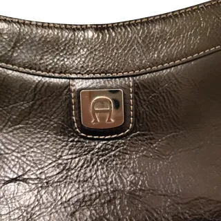Photo of Etienne Aigner Vintage Black Leather Shoulder Bag – Classic Logo